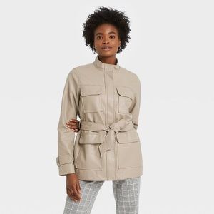 A New Day Frontier Brown Anorak Coat - L NWT Missing Belt